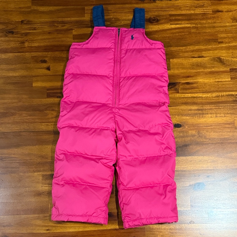 NWOT Ralph Lauren Bright Pink Water-Repellent Down Overalls